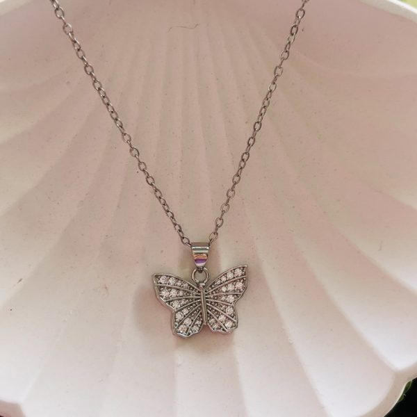 گردنبند زنانه مدل پروانه کد 2038