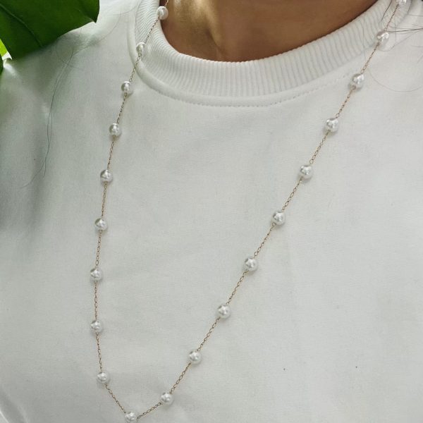 گردنبند رولباسی زنانه مرواریدی کد 800