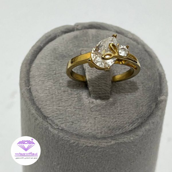 انگشتر مدل نگین برگ دار