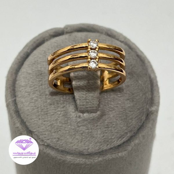 انگشتر زنانه سه ردیفه