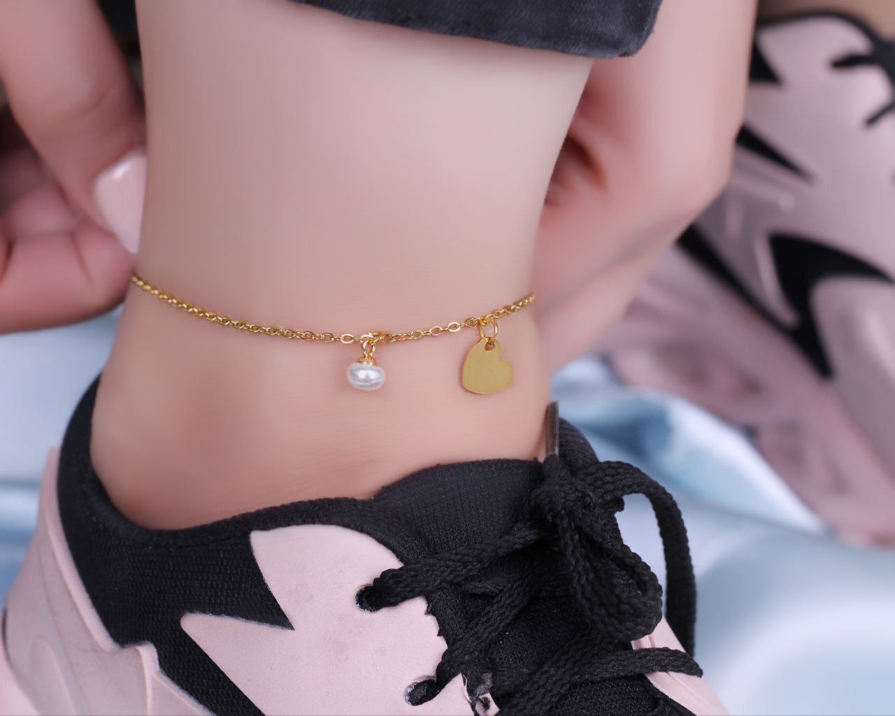 پابند آویزدار مروارید و قلب