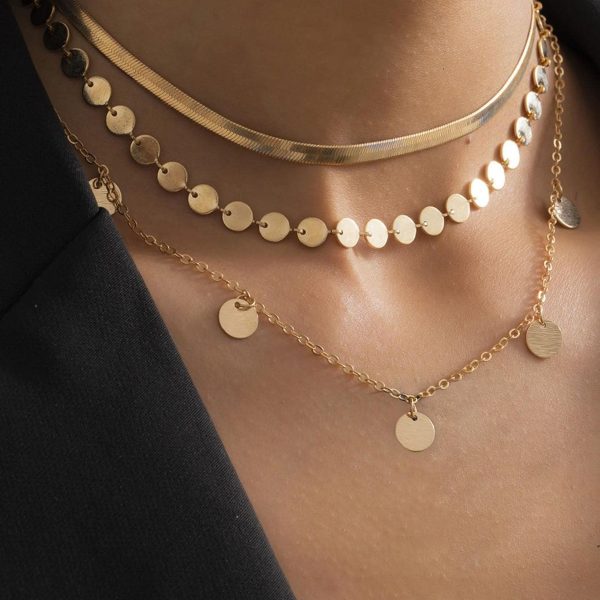 گردنبند زنانه استیل مدل ماری،پولکی،سکه ای کد2069