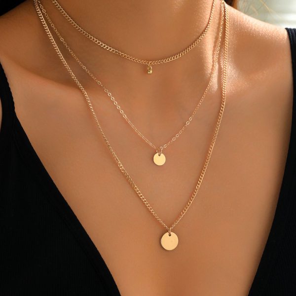 گردنبند سه لاین ظریف آویز سکه