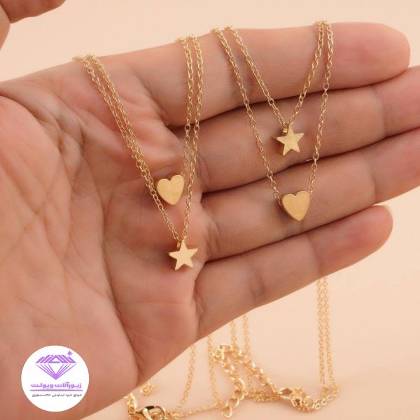 گردنبند ستاره و قلب | کد 2024