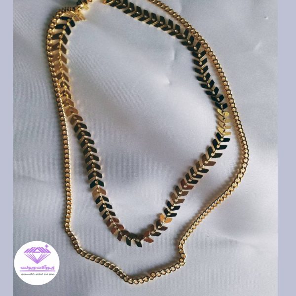 گردنبند زنانه دو لاین | کد 2081