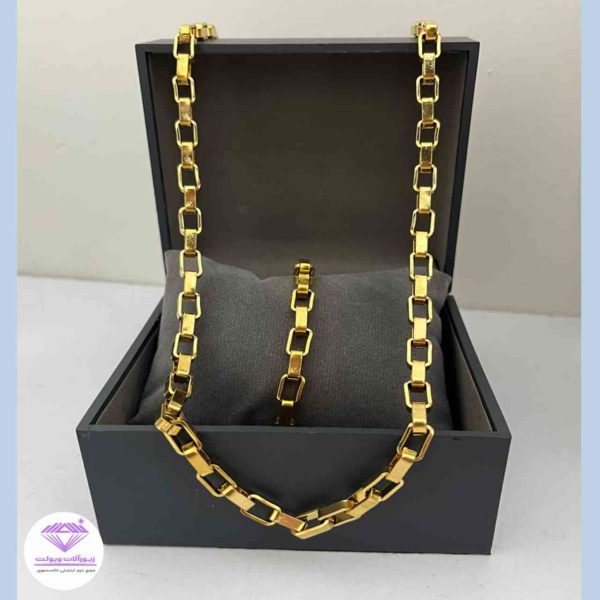 ست گردنبند دستبند مدل آجری درشت | کد 3030