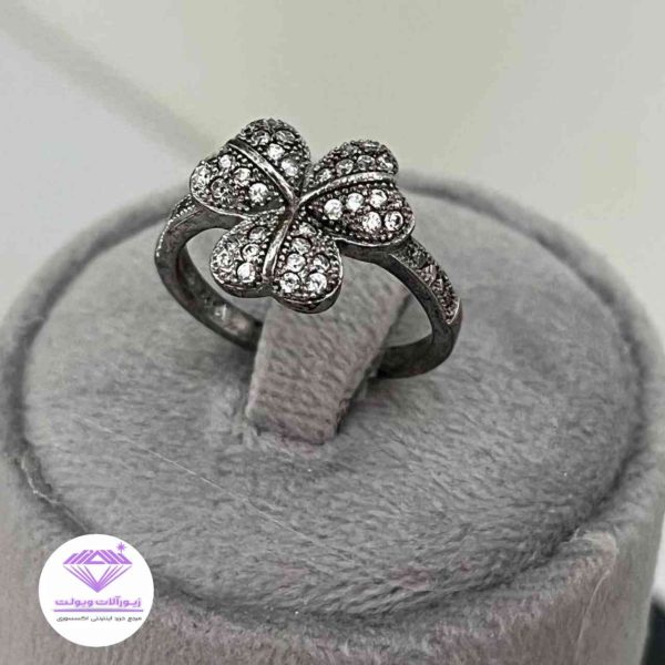 انگشتر زنانه نقره مدل شبدر | کد 032