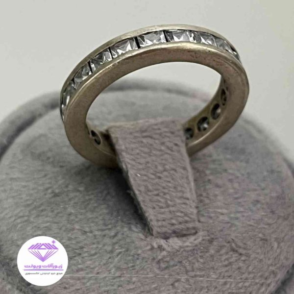 انگشتر زنانه نقره مدل دور نگین | کد 036