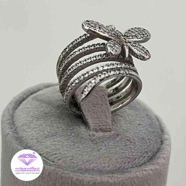انگشتر زنانه نقره مدل سنجاقک | کد 039