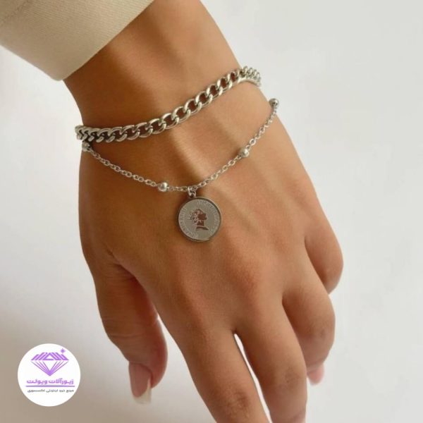 دستبند زنانه استیل | کد 6024