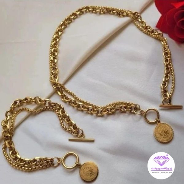 ست زنانه مدل هرمس آویز سکه الیزابت | کد 1028