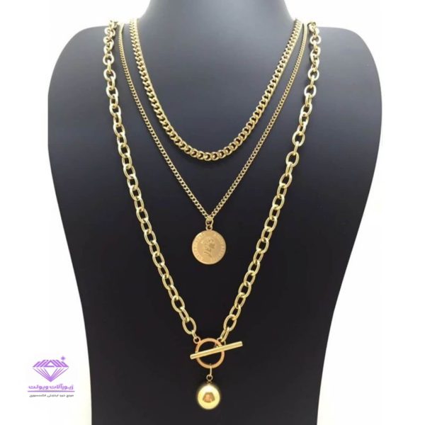 گردنبند زنانه سه لاین | کد 2093