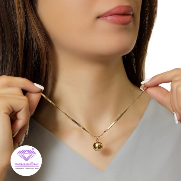گردنبند هرینگبون و آویز توپی | کد 20112