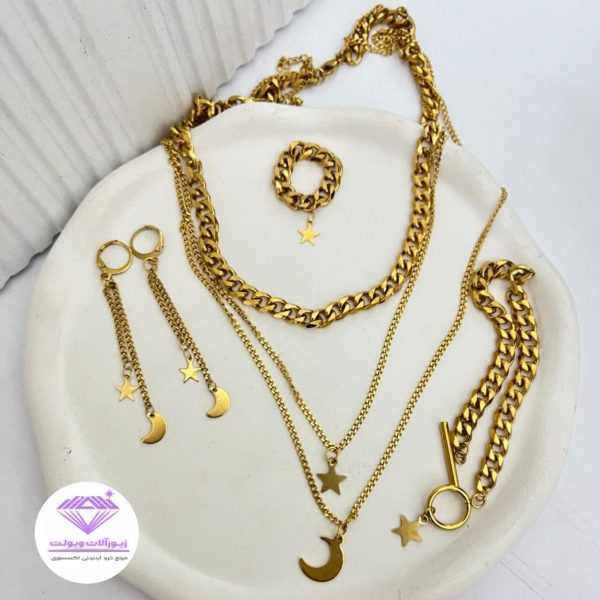 ست زنانه استیل مدل ماه و ستاره | کد 1042