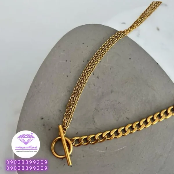 گردنبند استیل طرح طلا | کد 20140