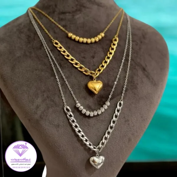 گردنبند البرنادو آویز قلب | کد 20143