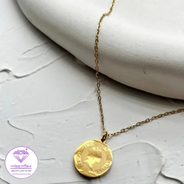 گردنبند سکه الیزابت | کد 3059
