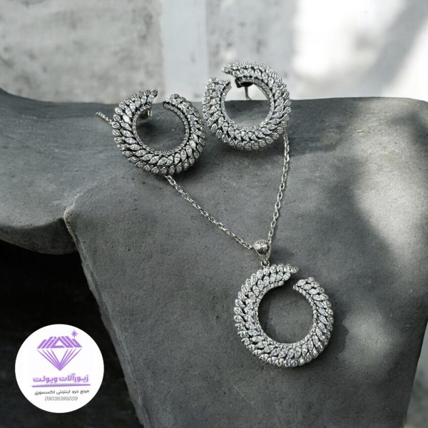 نیم ست نقره طرح گرد
