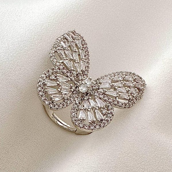 انگشتر دخترانه پروانه فول نگین کد 1066